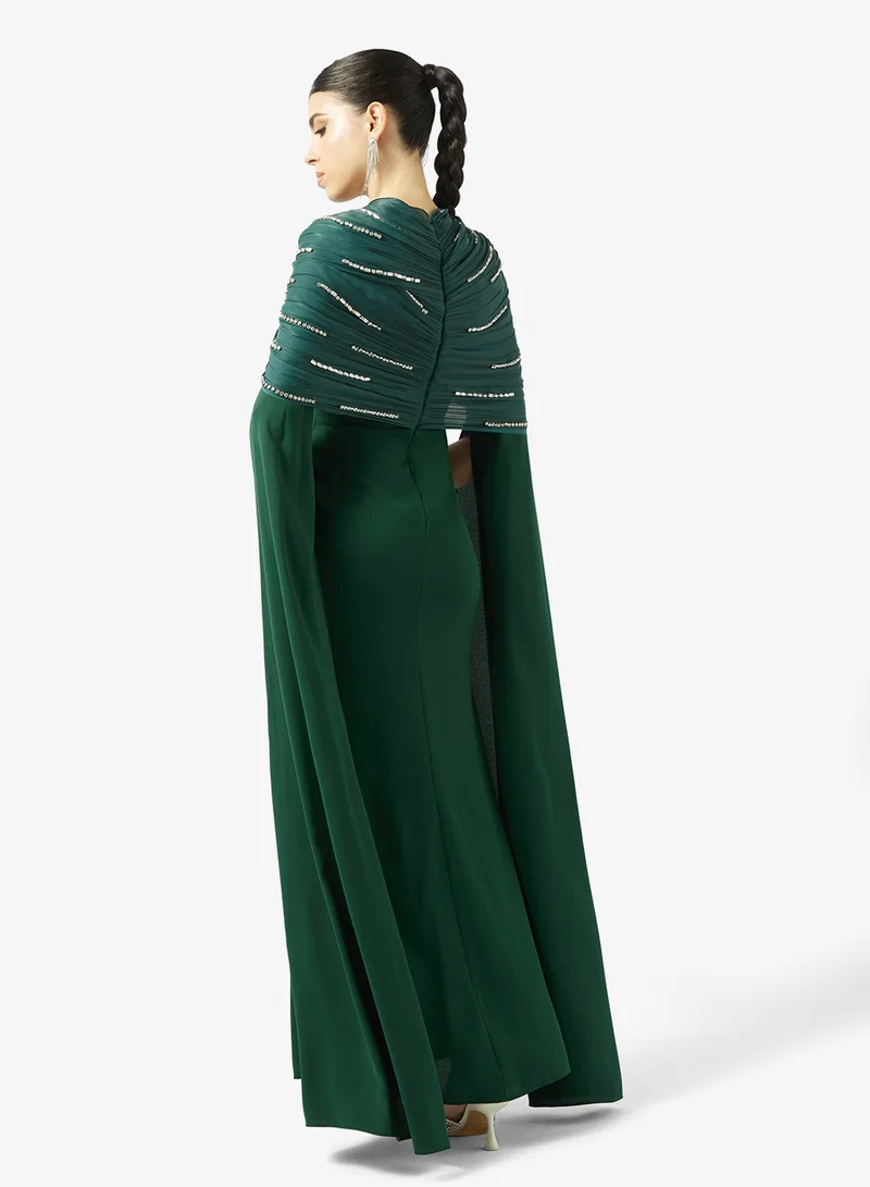 Akadia Fashion INFINITY BOLERO EMBELLISHED CREPE DRESS